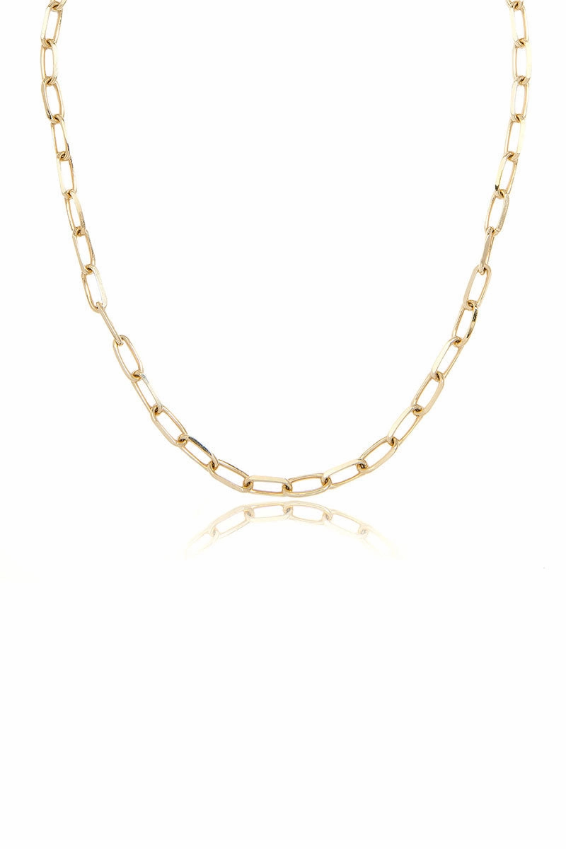Solid Jumbo Paperclip Chain Necklace In Yellow Gold Daily Deal Frenzy