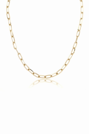 Solid Jumbo Paperclip Chain Necklace In Yellow Gold Daily Deal Frenzy