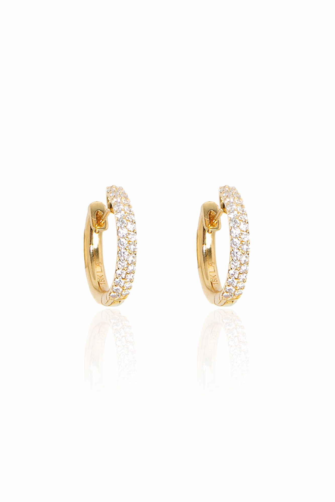 Pav Diamond  Huggies In Yellow Gold Hot Discount Deal Dont Miss Out!