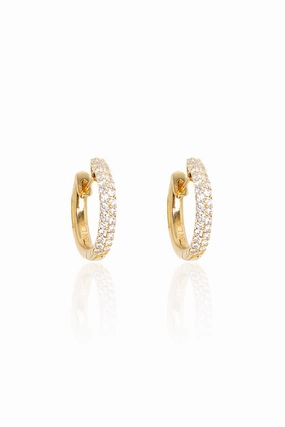 Pav Diamond  Huggies In Yellow Gold Hot Discount Deal Dont Miss Out!