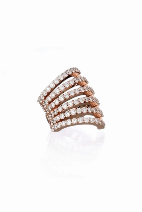 Hot Offer Frenzy Grab It Fast Full Diamonds Ear Cuff In 18K Rose Gold