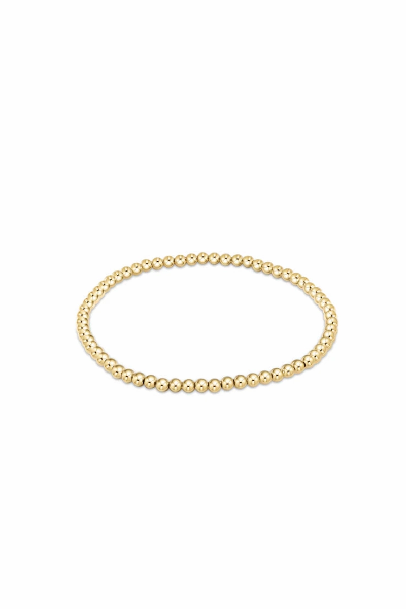 Today Only Steal Limited Time Discount Egirl Classic Gold 3Mm Bead Bracelet
