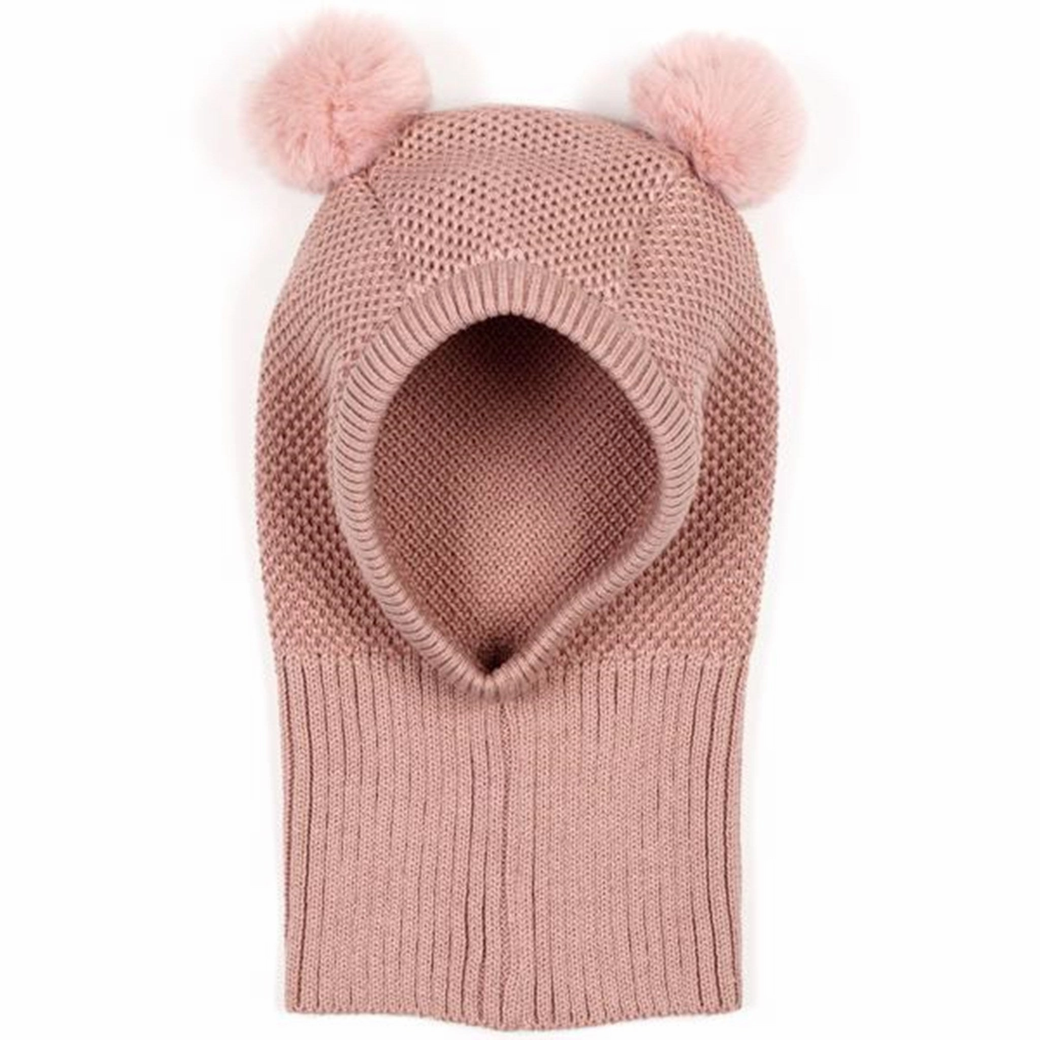 Shop Hot Deals Huttelihut Knotty Balaclava Single Layer W. Pompom Dusty Rose