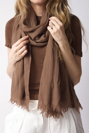 Open Cashmere Scarf In Cocoa Online Exclusive Savings Mega Sale Now