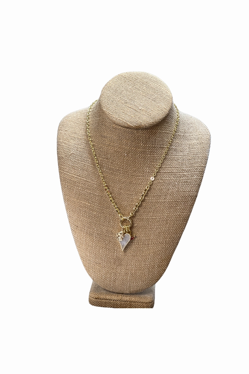 Hot Pick Sale Gold Filled Mixed Thiner Chain-Type 1 W/Moonstone Heart