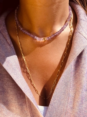 Shop & Grab Now Bon Bon Amethyst Necklace With Gold Heart