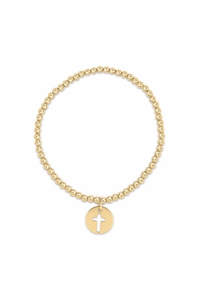 Extends Classic Gold 3Mm Bead Bracelet - Blessed Gold Disc Shop Smart & Save Last Chance Steal