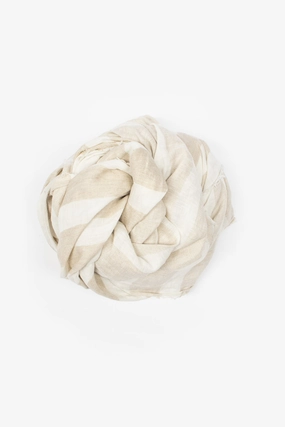 Hot Offer Ending Soon Trending Now Offer Square Linen Scarf Seltstripe Natural