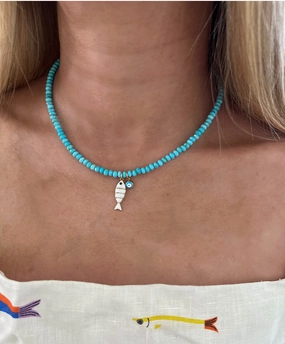Liv James -Turquoise Fish Necklace Trending Offer Today