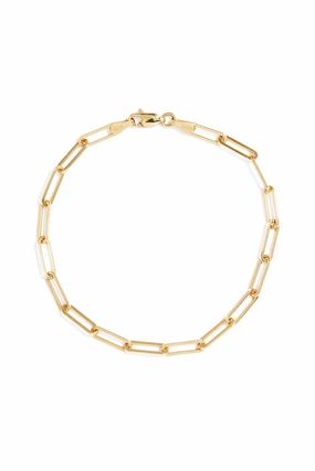 Mega Hot Offer Special Price Offer Paperclip Chain Bracelet In Yellow Gold