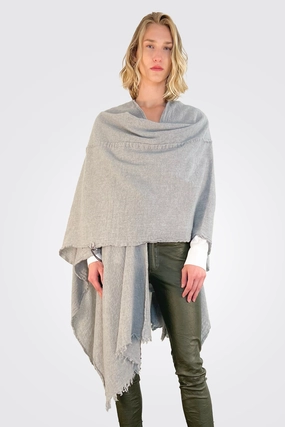 Grab It Fast Must-Have Clearance Stitch Detailed Poncho - Heather Grey