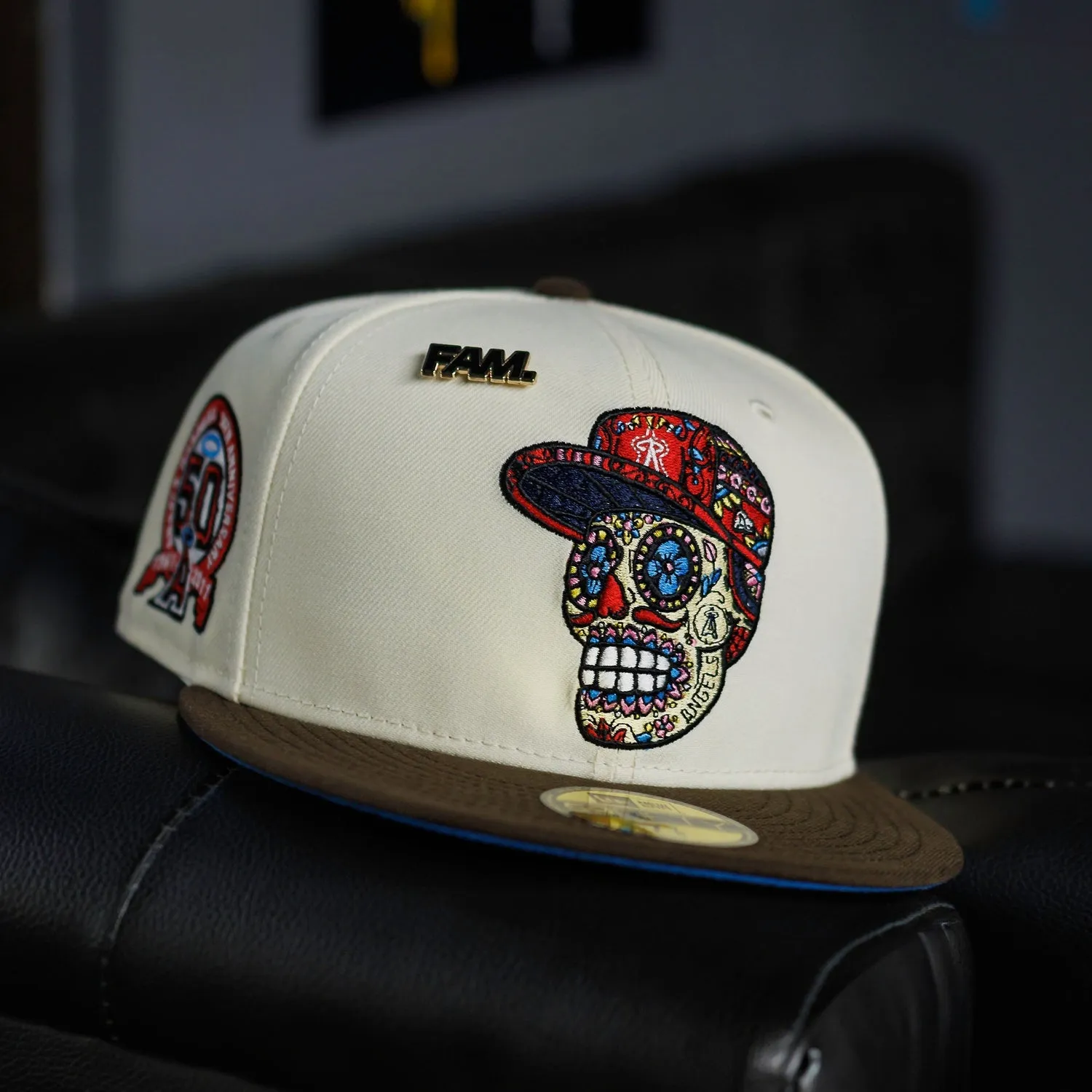 Sugar Skull Anaheim Angels Mlb Chrome White Blue Uv / New Era 59Fifty Fitted Cap Limited Stock Alert Steal Todays Offer