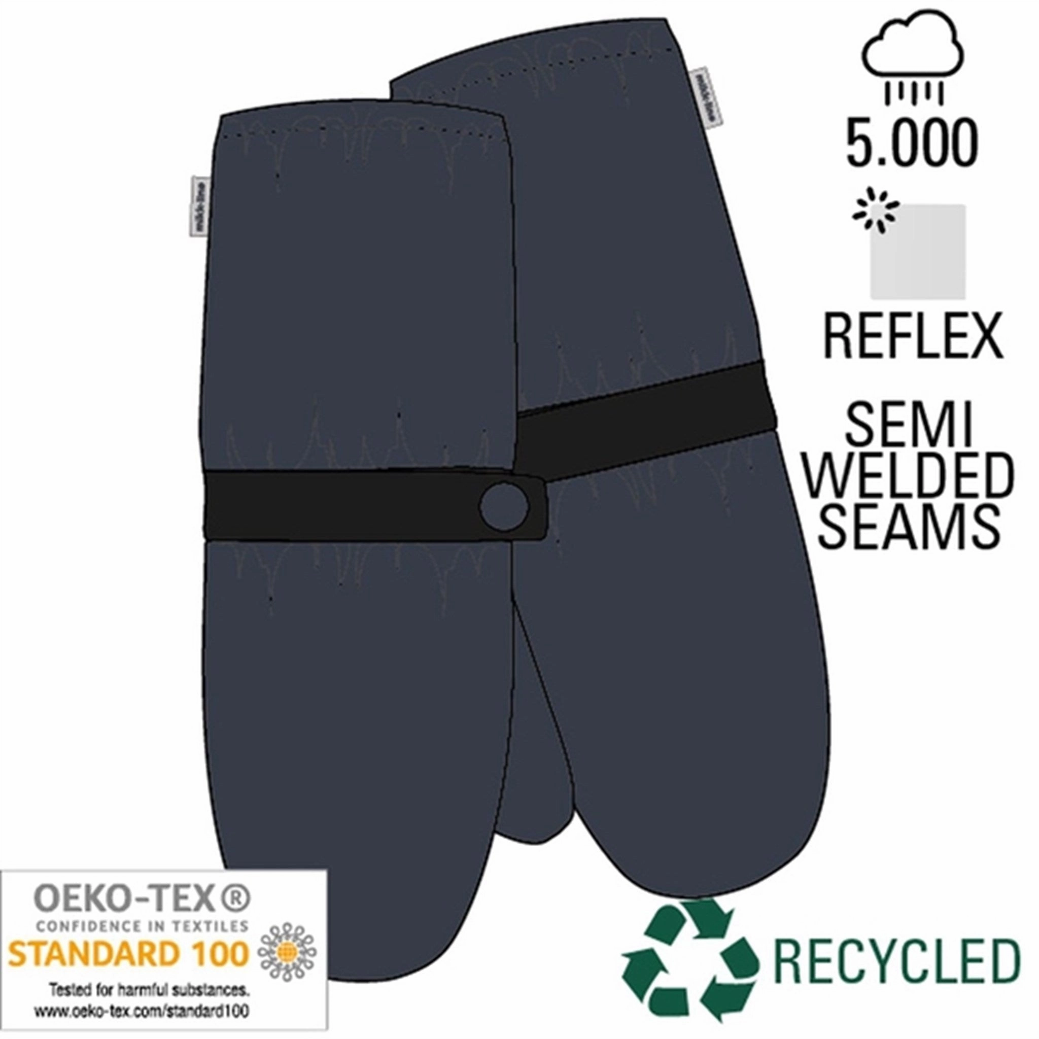 Mikk-Line Rain Mittens W. Fleece Blue Nights Shop Todays Picks Limited Time Hot Deal