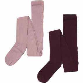 Grab It Before Gone Minymo Burnished Lilac Wool Tights Rib 2-Pack