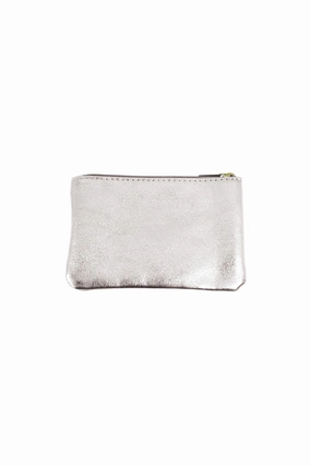 New Arrival Discount Deal Frenzy Today Metallic Pouch Small Silver