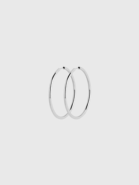 Senorita 35 Hoop Earrings In Silver Flash Sale Now