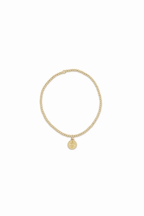 Must-Have Deal Daily Clearance Deal Classic Gold 2Mm Bead Bracelet - Direction Gold Disc