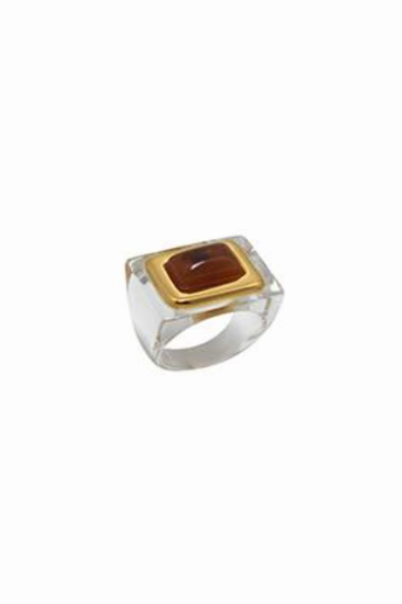 Best Seller Deal Grab the Deal Now Gold Polished Clear Ring