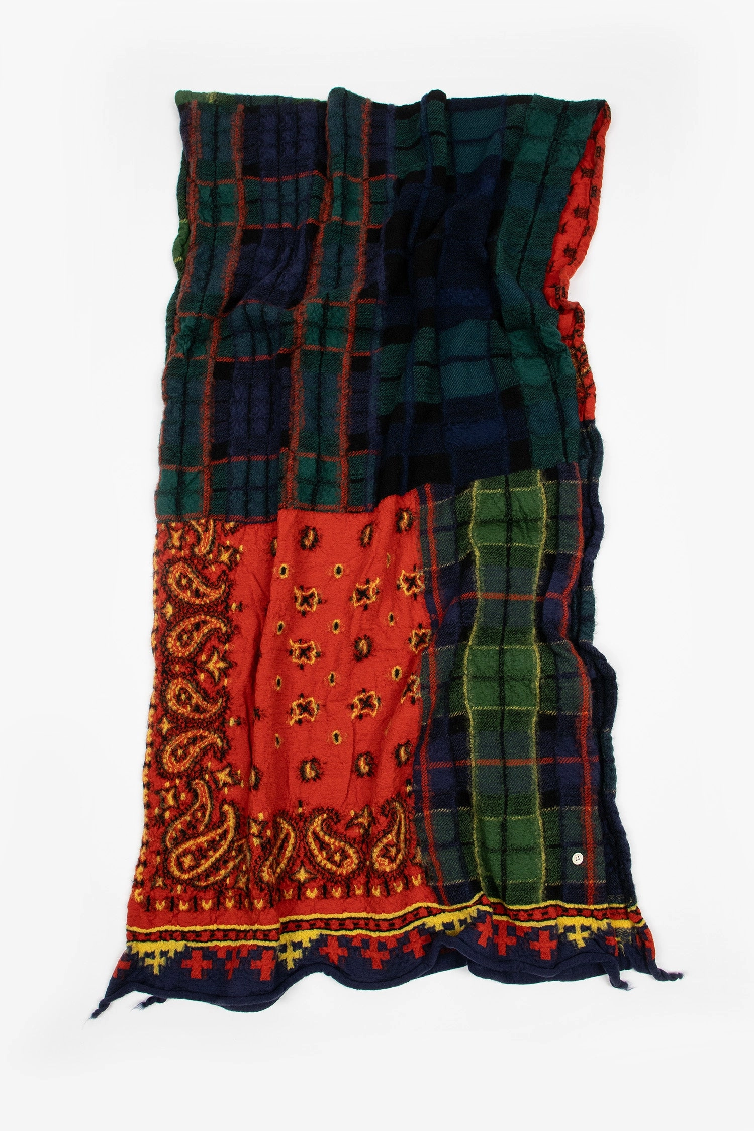 Tartan Patchwork Scarf Black Watch/Red Grab It Fast