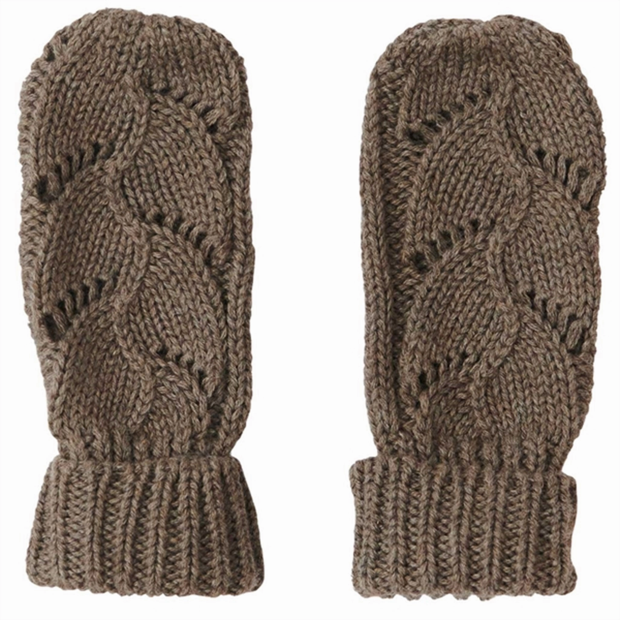 That'S Mine Earth Brown Melange Mouflettes Potentielle Knit Mittens Clearance Savings Now
