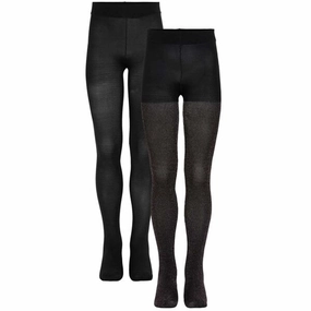 The New 2-Pak Tights Black Glitter/Solid Todays Trending Deals Clearance Steal Today