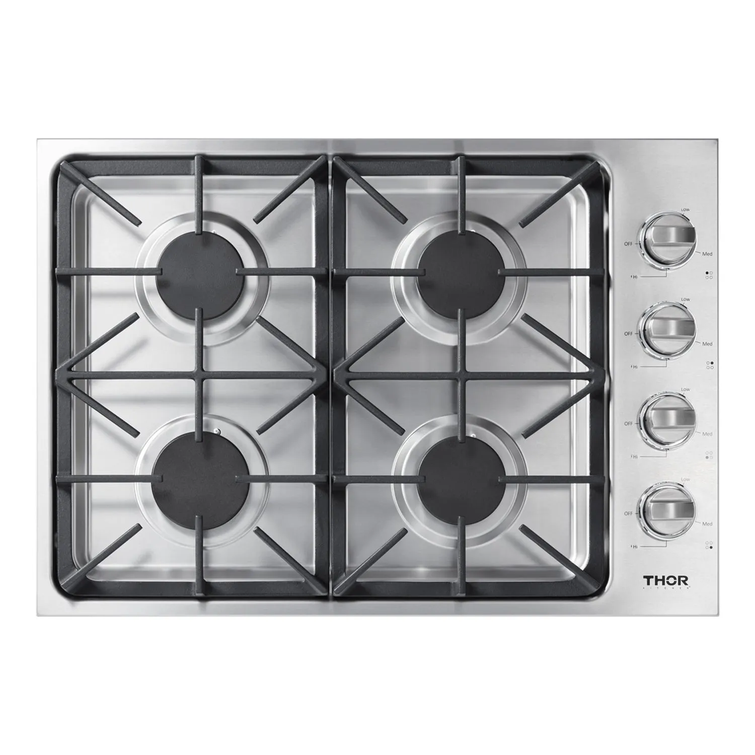 Thor 30" Professional Drop-In Gas Cooktop - Stainless - TGC3001