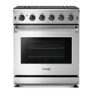 Thor 30" Professional Stainless Steel Gas Range - Stainless - LRG3001U