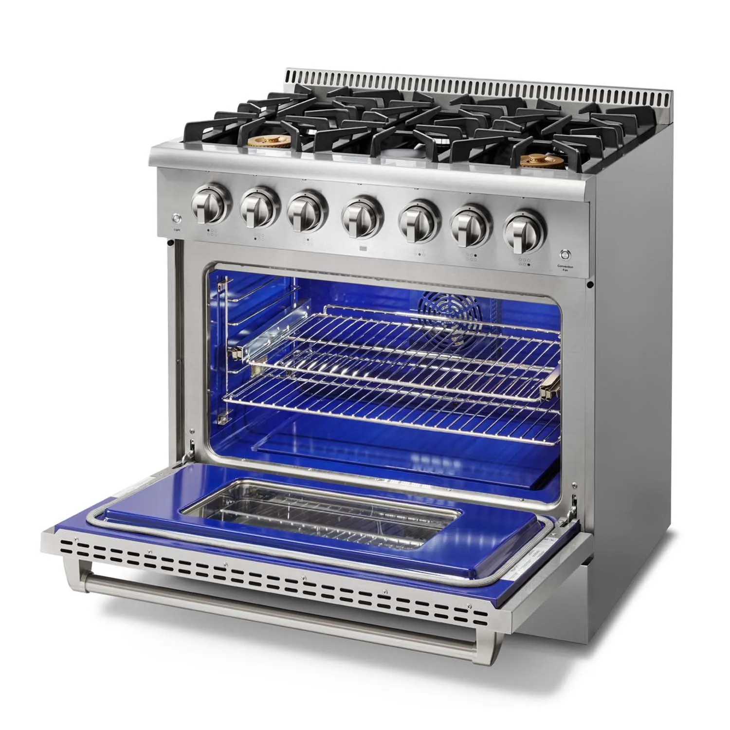 Thor 36" Professional Stainless Steel Gas Range - Stainless - HRG3618U
