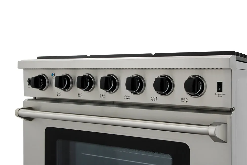 Thor 36" Professional Stainless Steel Gas Range - Stainless - LRG3601U