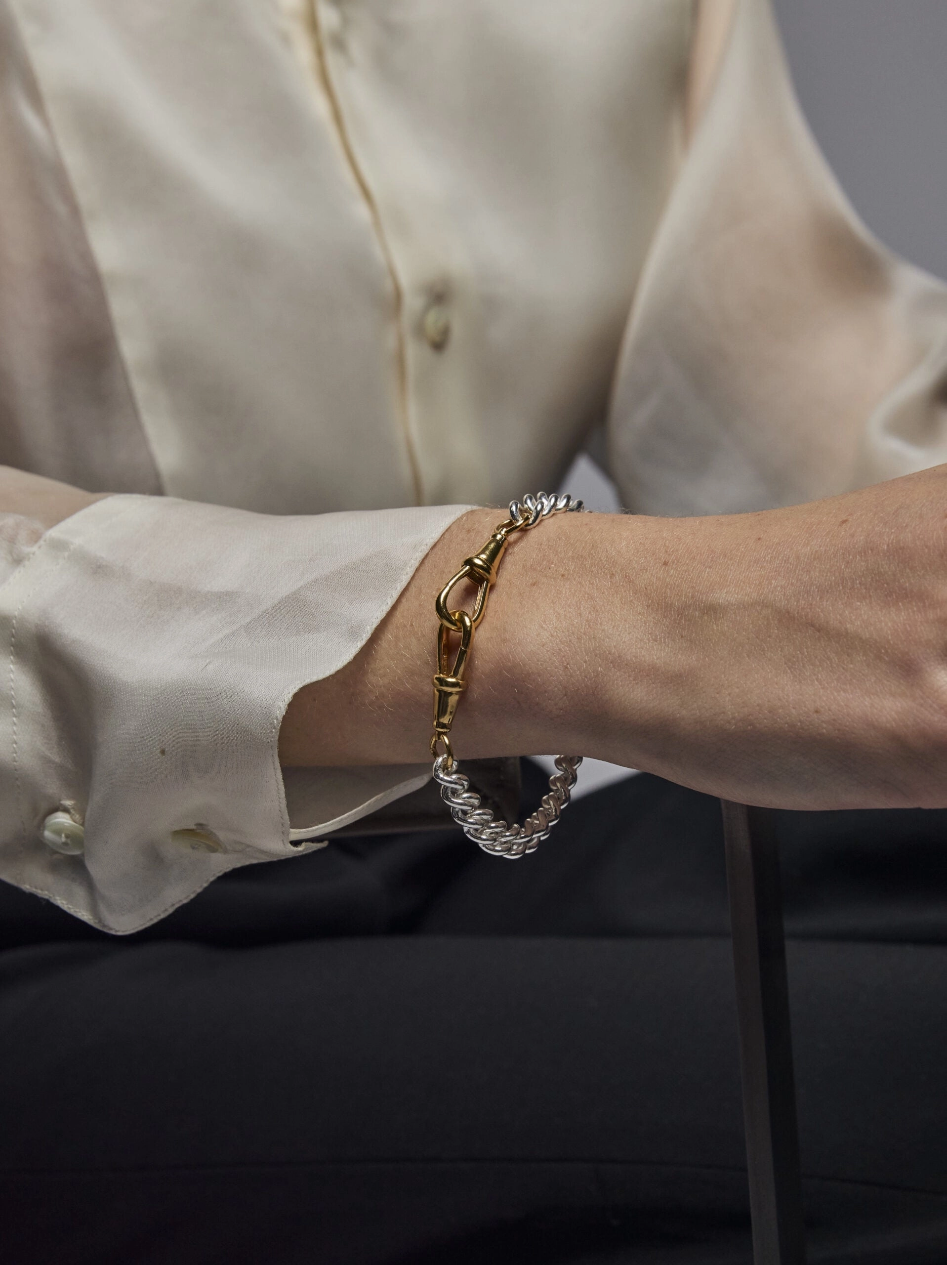 Instant Discount Tilly Sveaas Medium Silver And Gold Curb Clipt Bracelet