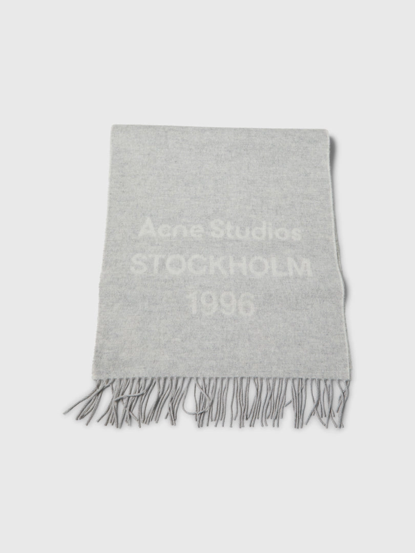 Must-Shop Sale Sale Ending Soon Logo Wool Scarf In Light Grey Melange And White