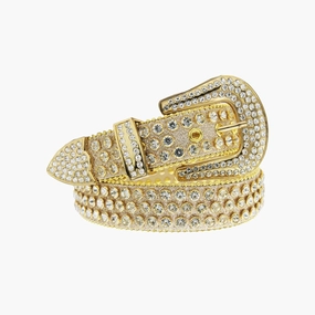 Flash Sale Alert Now Dna Belt - Gold Glitter Shiny With Silver Stones