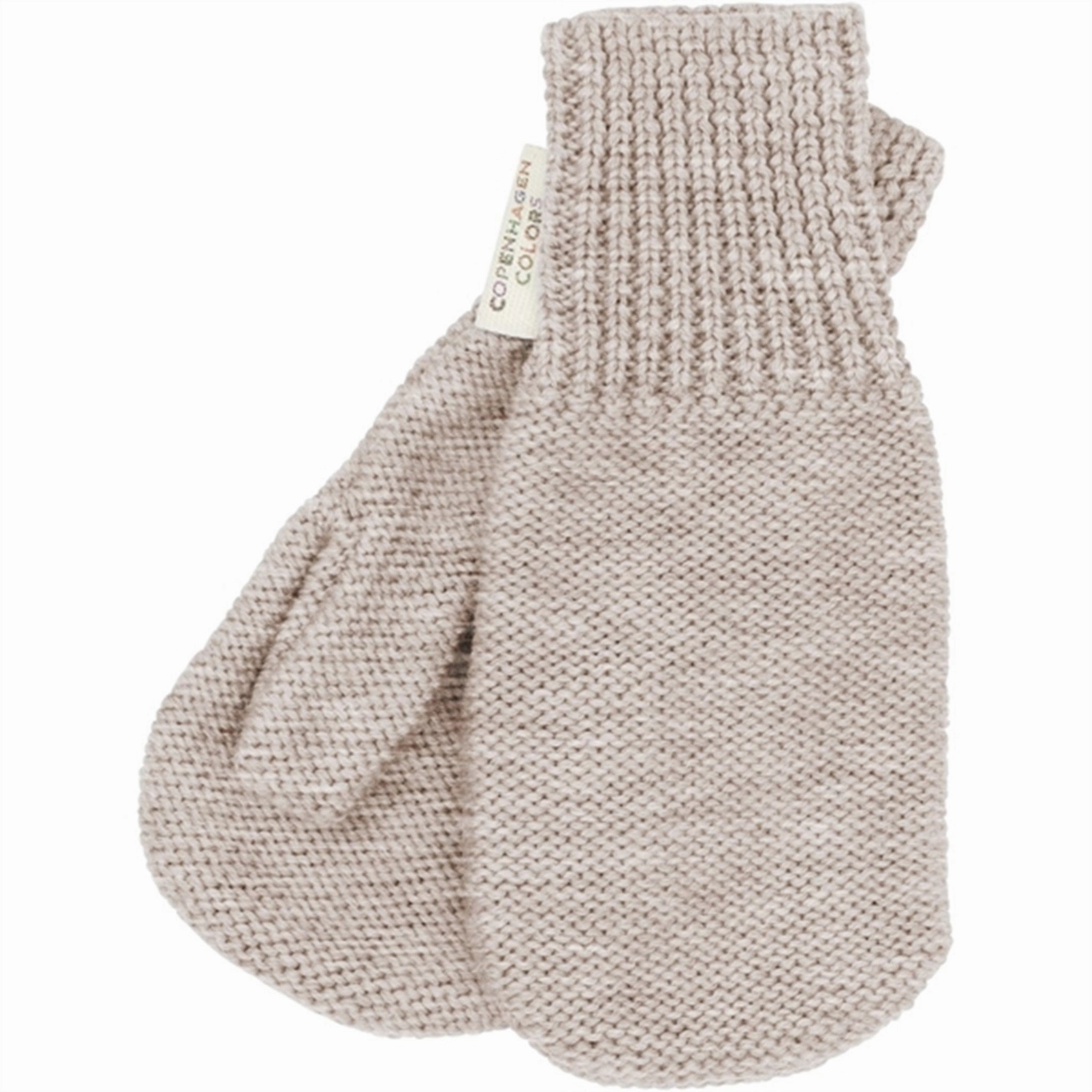 Copenhagen Colors Pale Cream Melange Merino Wool Knitted Mittens Weekend Sale Special