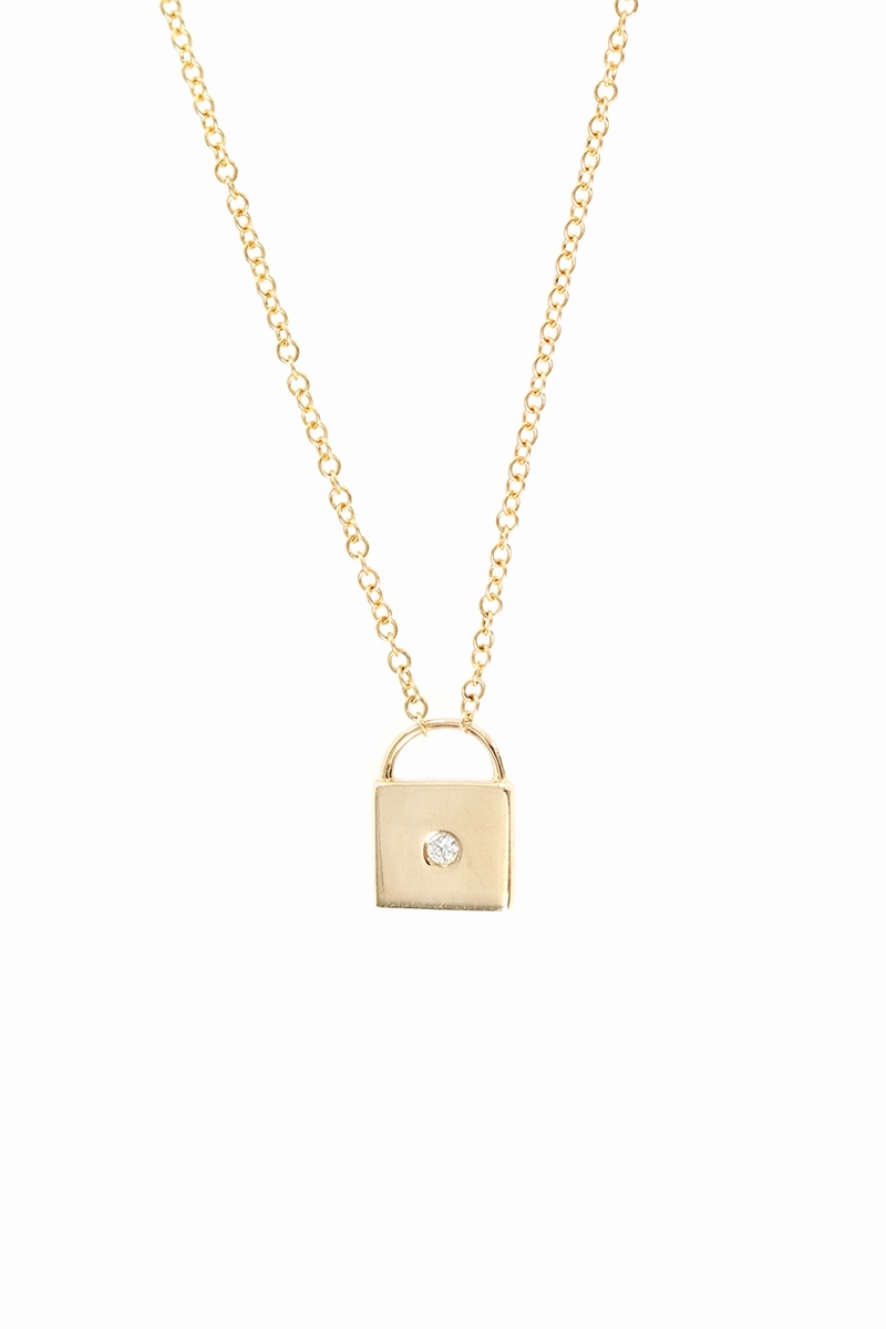 Yellow Gold Lock Pendant Necklace Dont Miss Hot Deals Shop Smart Deals