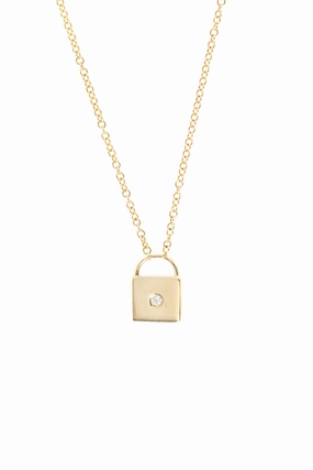 Yellow Gold Lock Pendant Necklace Dont Miss Hot Deals Shop Smart Deals