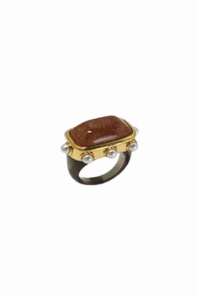 Grab Todays Deal Gold Polished Deep Smokey Pearl Ring