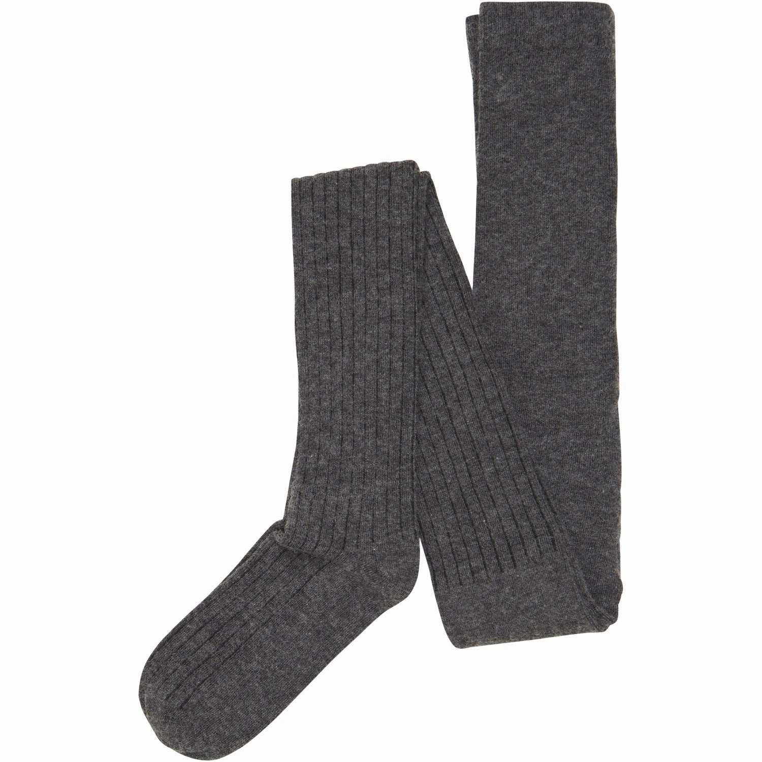 Flash Discount Today Minymo Grey Melange Wool Tights Rib 2-Pack