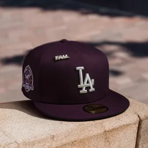 New Era 59Fifty Mlb 60Th Anniversary Los Angeles Dodgers Plum / Gray Uv Fitted Cap Dont Miss This Deal Limited Edition Offer