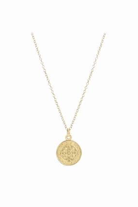 16" Necklace Gold - Blessing Gold Disc Best Deal Online