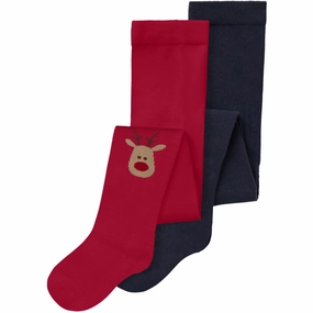 Limited Stock Hot Deal Name It Dark Sapphire Jester Red Vichristmas 2-Pack Pantyhose
