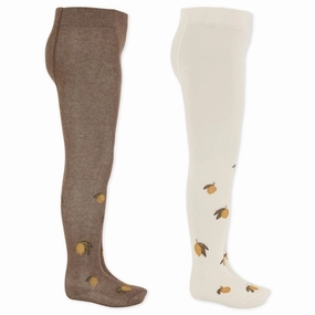 Konges Sljd Jacquard Tights 2-Pack Lemon Price Drop Alert Exclusive Holiday Deal