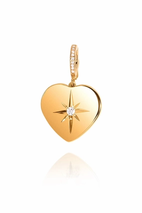 Instant Deal Today Shop Now & Save Diamond Starburst Heart Pendant In 14K Gold