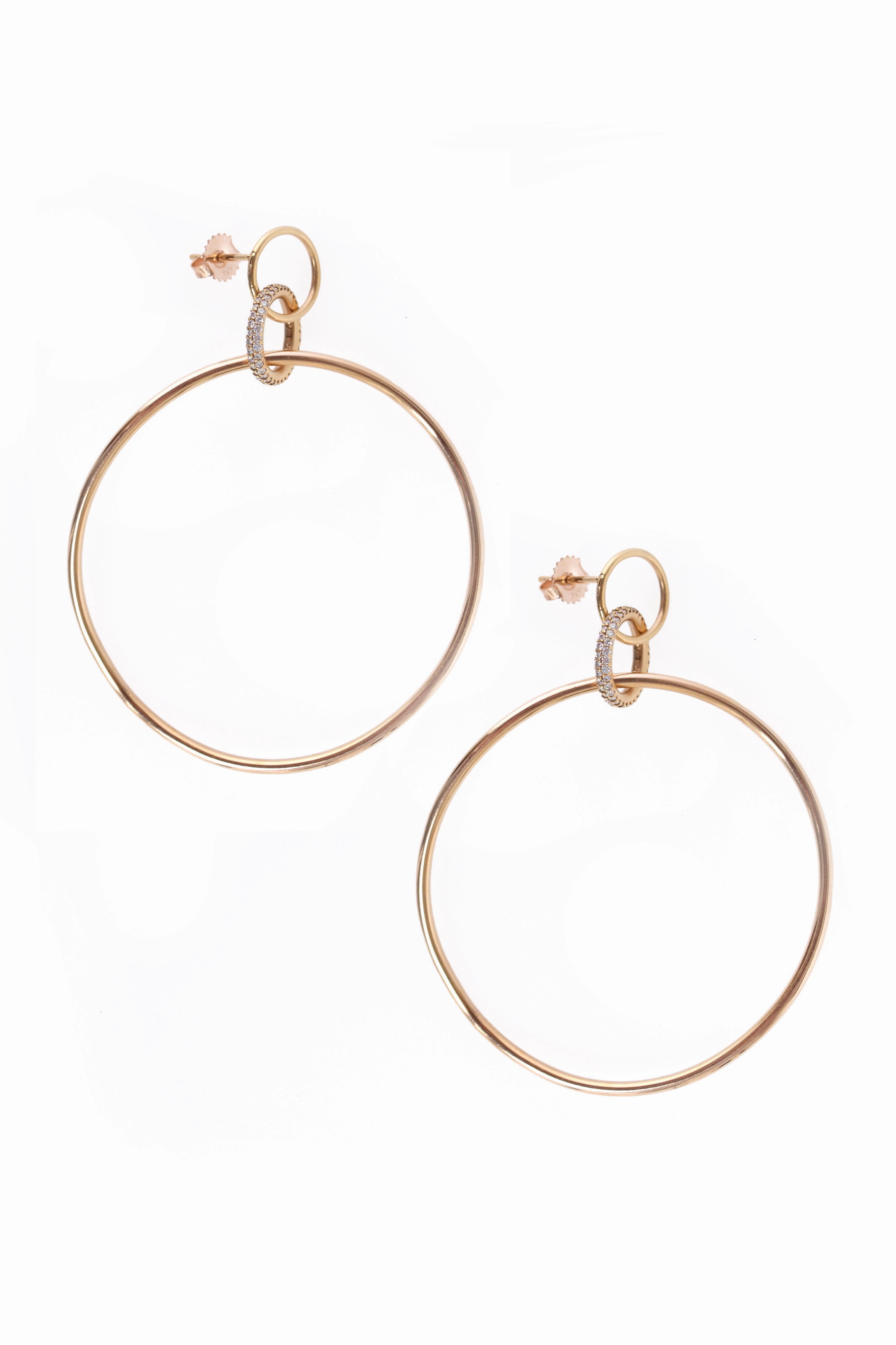 Diamond Twisted Large Trinity Hoops In Rose Gold Flash Sale Alert