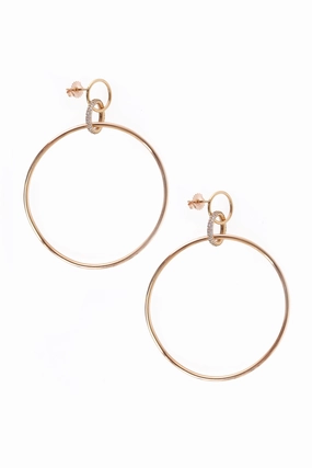 Diamond Twisted Large Trinity Hoops In Rose Gold Flash Sale Alert
