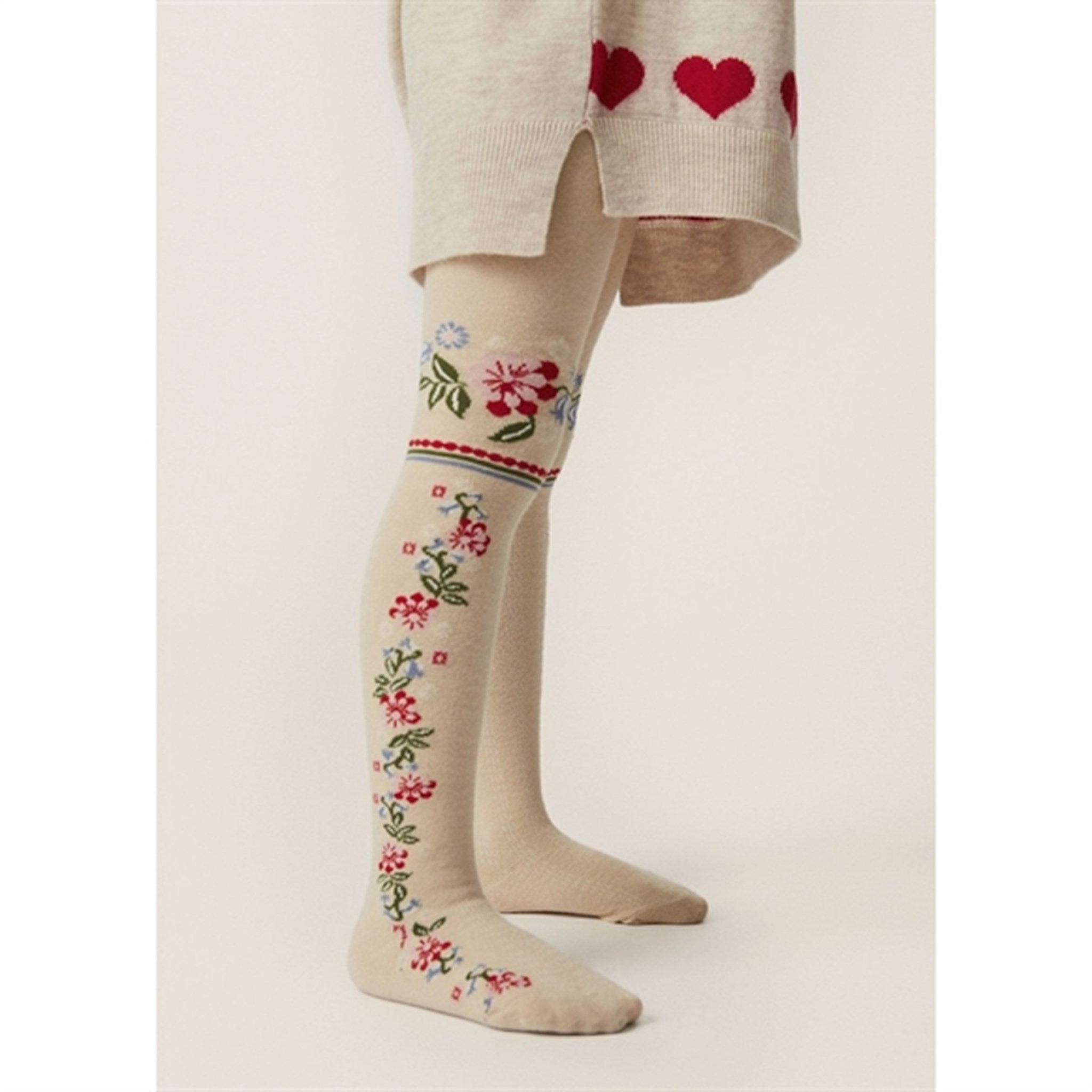 Dont Miss Big Savings Konges Sljd Navy/Creme 2-Pack Flower Jacquard Tights