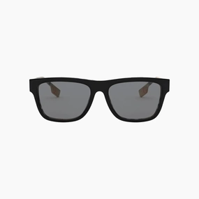 Shop Today & Save Clearance Savings Now Men'S Burberry Black Vintage Check Rectangular Sunglasses