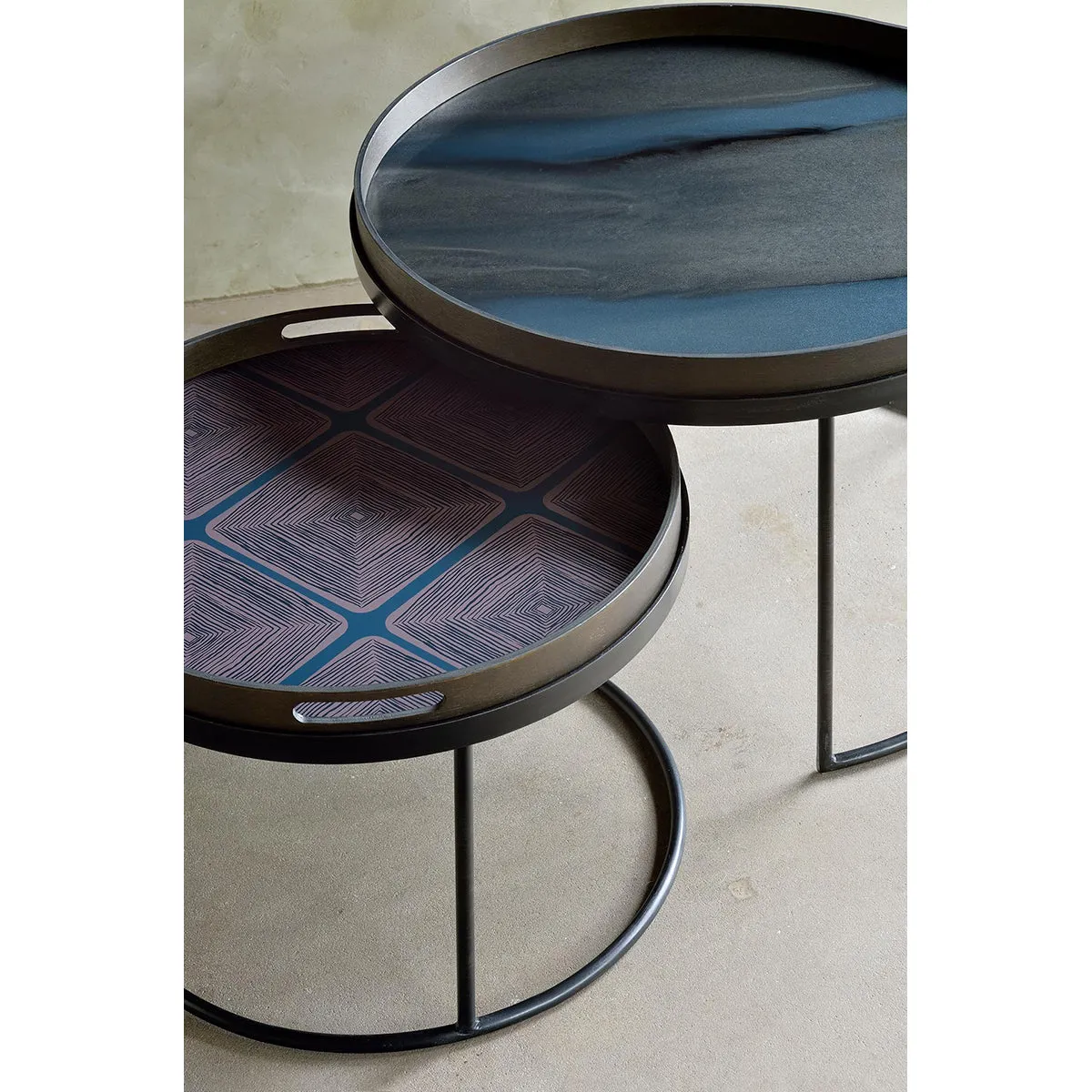 Tray Round Coffee Table Set of 2