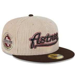 New Era 59Fifty Mlb Houston Astros Fall Cord 45Th Anniversary Two Tone / Dark Green Uv Fitted Cap Clearance Event Alert Hot Picks Today