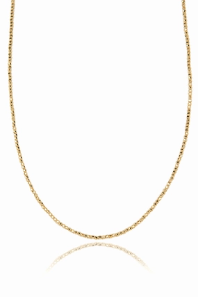 Daily Deal Frenzy 14K Gold Faceted Gold Bead Necklace