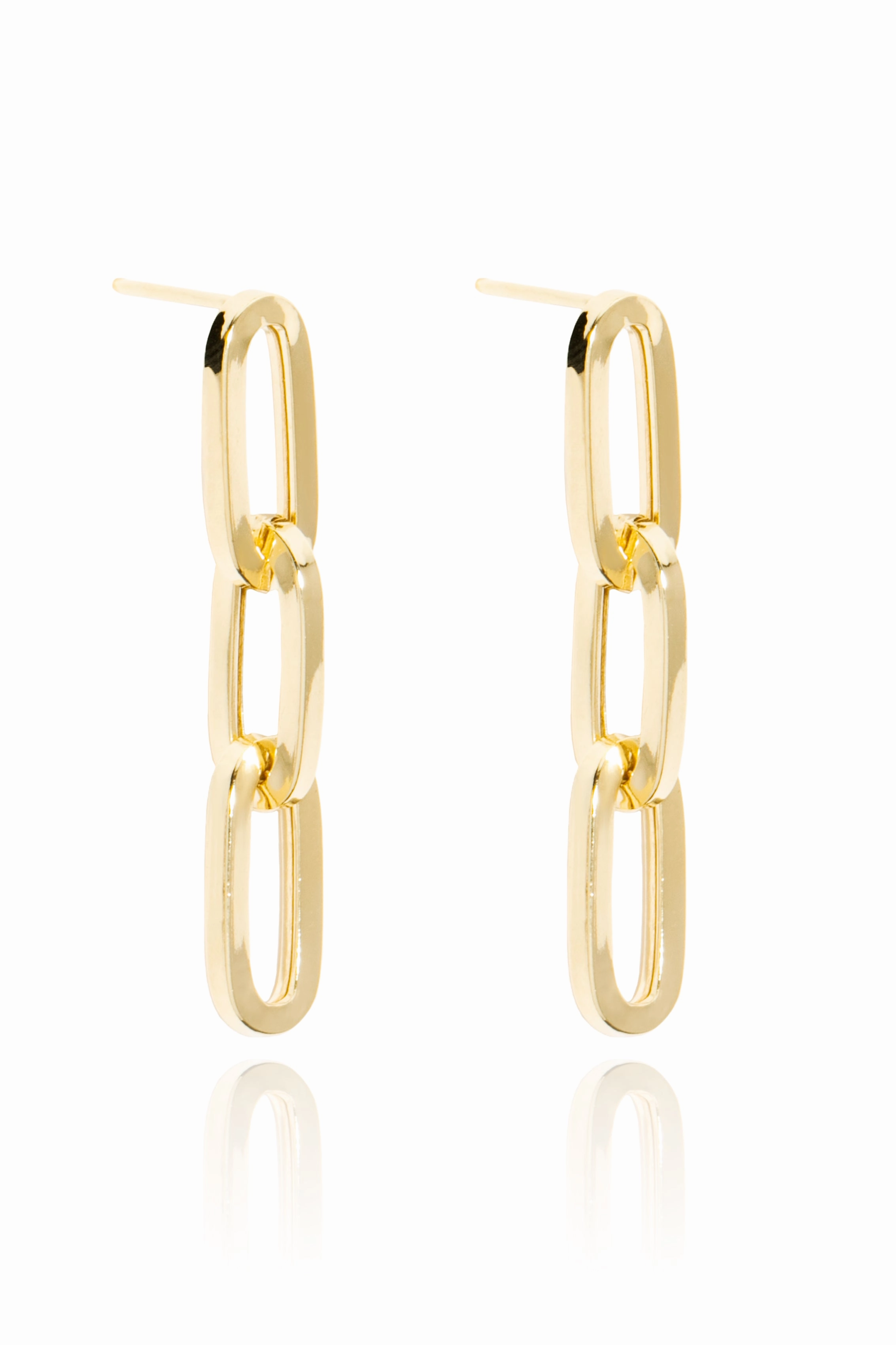 Online Exclusive Deal 925 Gold Plated Double Link Earrings